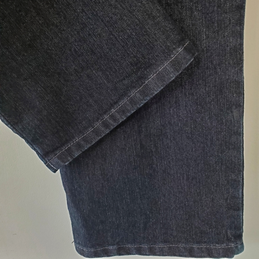 GLORIA VANDERBILT Sz 14 AMANDA Dk Wash Blue Denim Jeans Straight High Rise - Picture 15 of 16